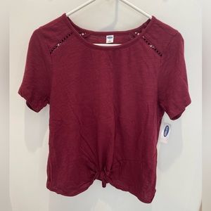 NWT Old Navy Shirt With Tie Front Size M